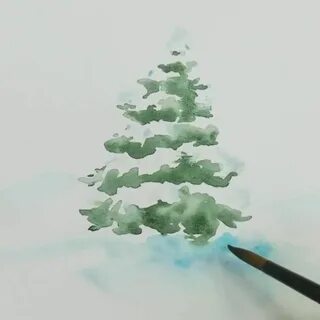 Как нарисовать снежную елку