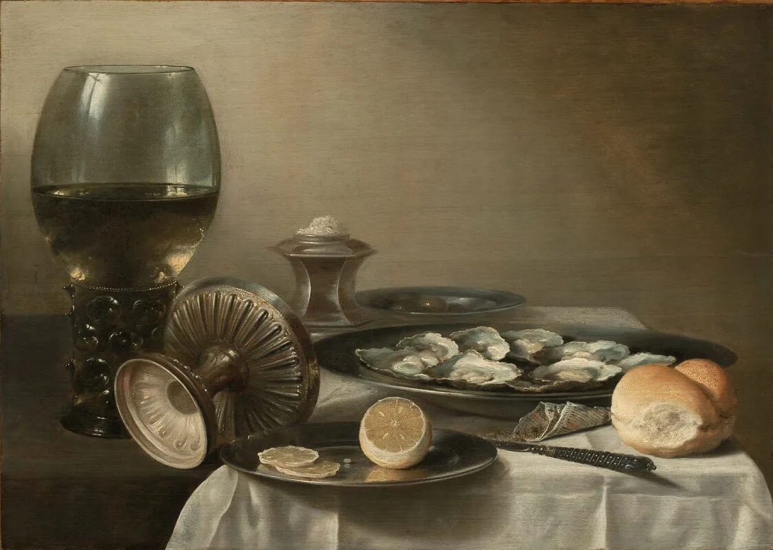 Питер Клас - Завтрак с рыбой, 1653, 67 × 81 см: Описание произведения Артхив