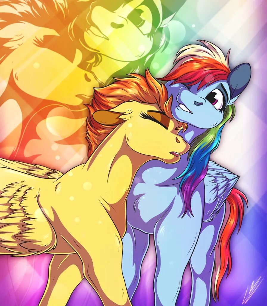 Rainbow petting. Спитфайр и Рейнбоу Дэш. Rainbow Dash x и Спитфайр. Спитфайр и Рейнбоу Дэш Юри.