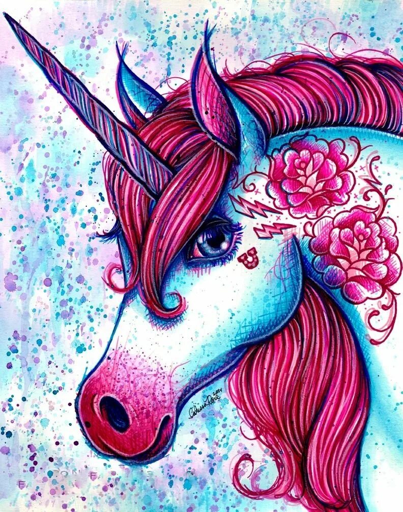 Цветные рисунки для срисовки. Единорог. Разноцветный Единорог. Картина Единороги. Единорог арт.