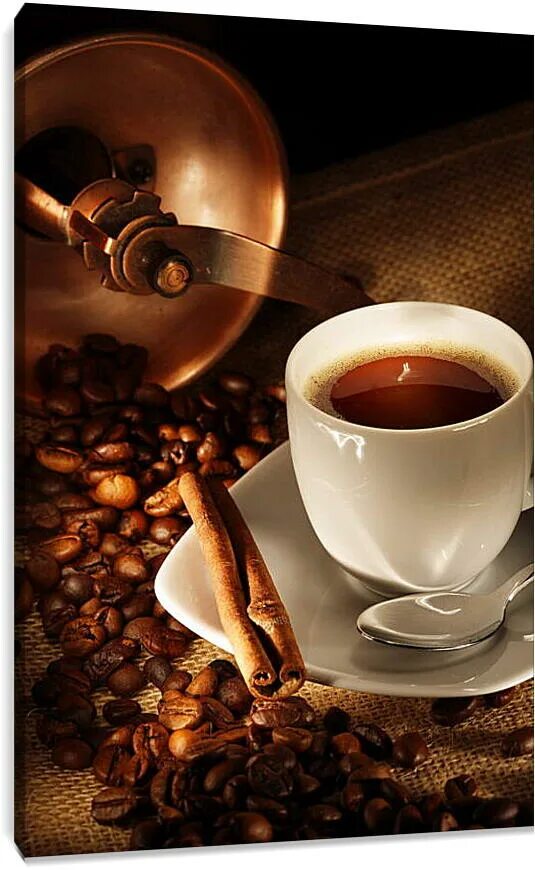Hintergrundbild für Handys: Tasse, Kaffeebohnen, Zimt, Nahrungsmittel, Kaffee, S