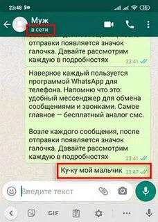 Почему в группе ватсап одна галочка