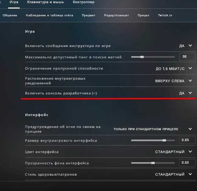 Как добавить консоль в кс. Консоль разработчика в кс.