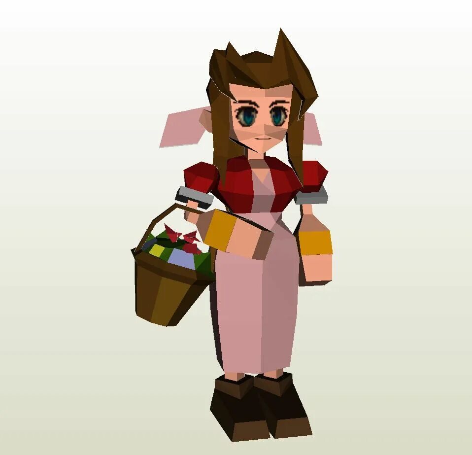 Paperized. Aerith Gainsborough Papercraft. Paperized Genshin. Own character. Paperised own character.
