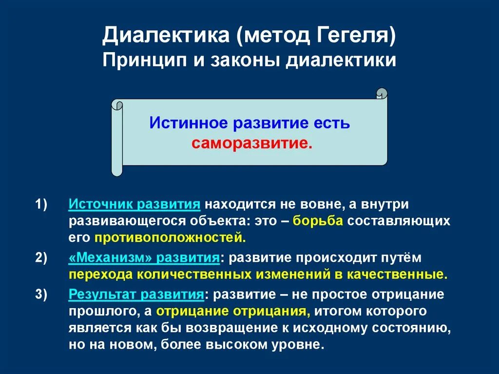 Принципы диалектического метода. Законы развития Гегеля. Законы развития по Гегелю. Источник развития диалектики. Законы диалектического развития по Гегелю.