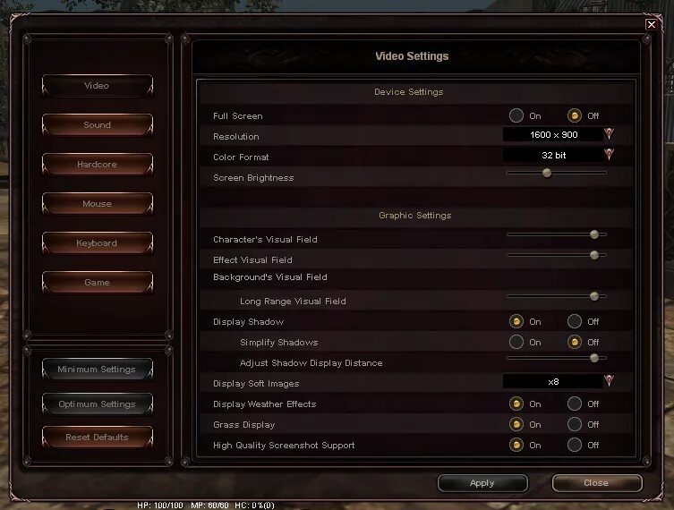 Option interface