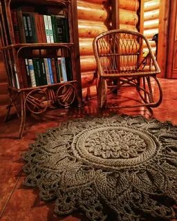 Вязание ковров из полиэфирного шнура