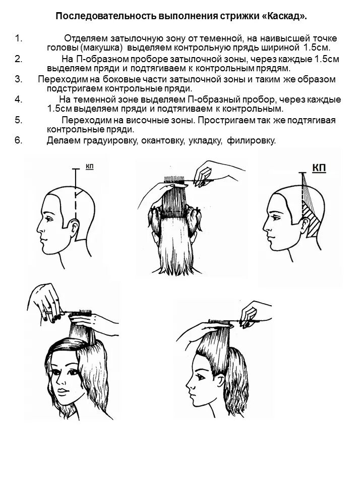 Печь испечь стричь подстричь. Технология стрижки Каскад пошагово. Градуированная стрижка схема выполнения. Технологическая карта стрижки Каскад таблица. Каскад схема стрижки теменной зоны.