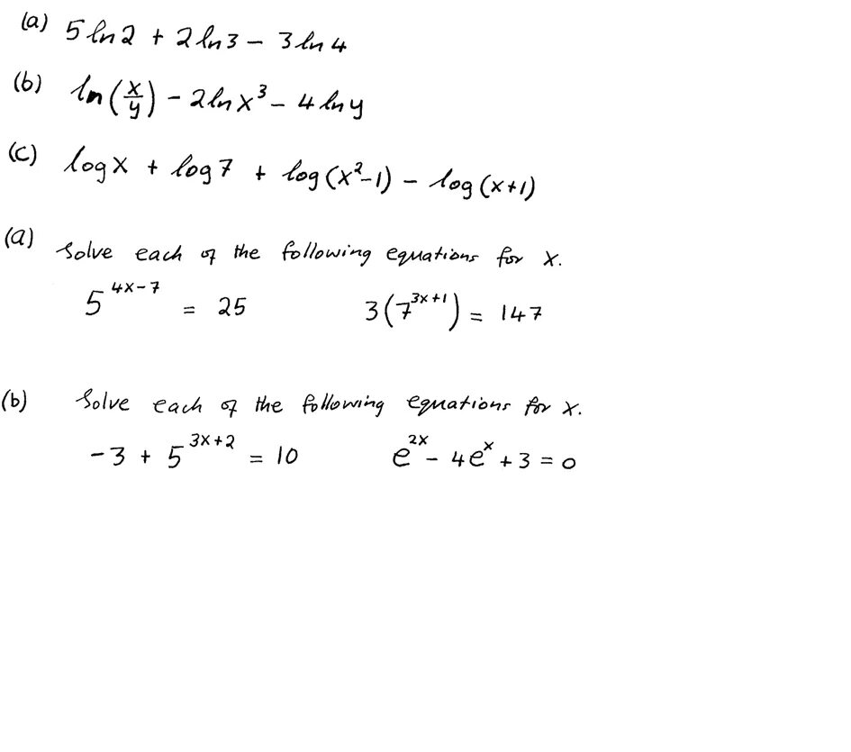 Ln(2)*Ln(2). Ln2. Ln5-ln2. 3ln5-3ln2=.