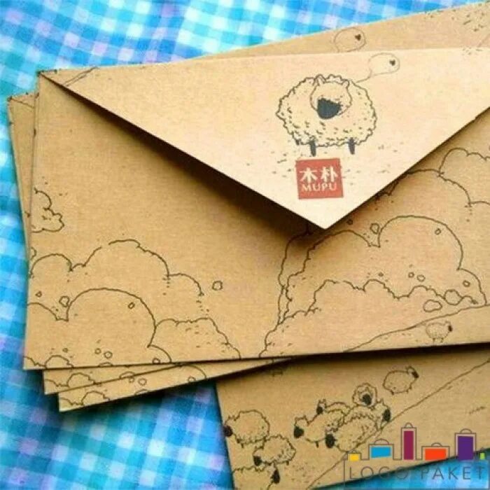 Разрисованная бумага. Красивый конверт. Оригинальный конверт. Крафтовый конверт. Декорированные конверты.