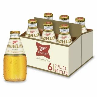 Miller High Life American Lager Beer, Beer 6 Pack, 7 FL OZ Bottles, 4.6.