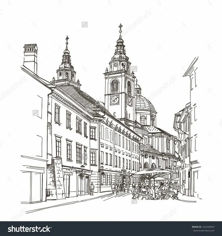 Город в графике рисунки Рисунки улиц для срисовки (37 фото) *
