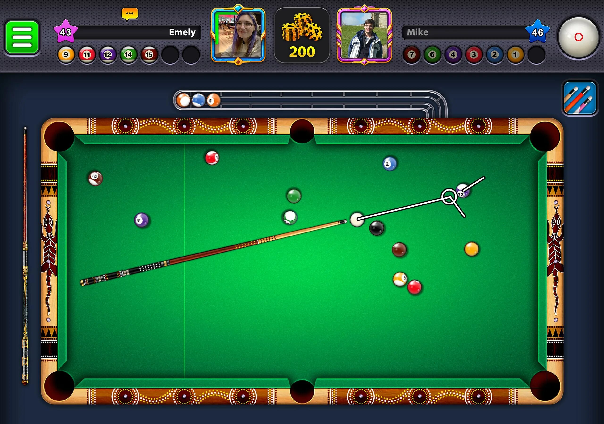 Взломанный 8 ball pool. Бильярд &quot;8 ball pool&quot;. ball pool 4.8.6. 8 ball pool кий. 8 pool ball фишки.