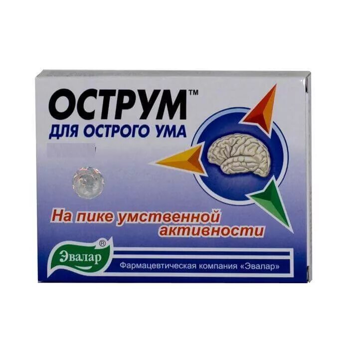 Для умственной активности и памяти. Острум №30 капс. /Эвалар/. Эвалар Острум витамины для мозга. Острум n30 капс. Средство для памяти.