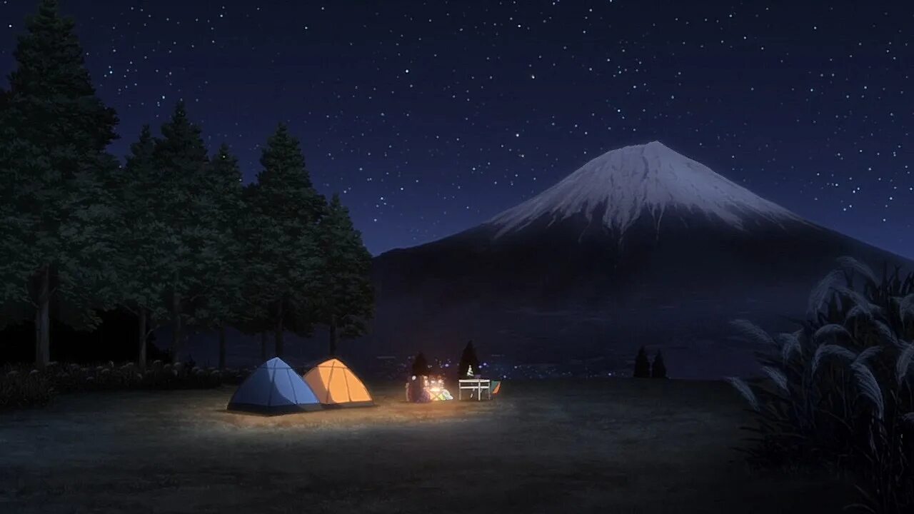 Yuru camping. Yuru Camp Фудзияма. Лагерь на свежем воздухе Yuru Camp.