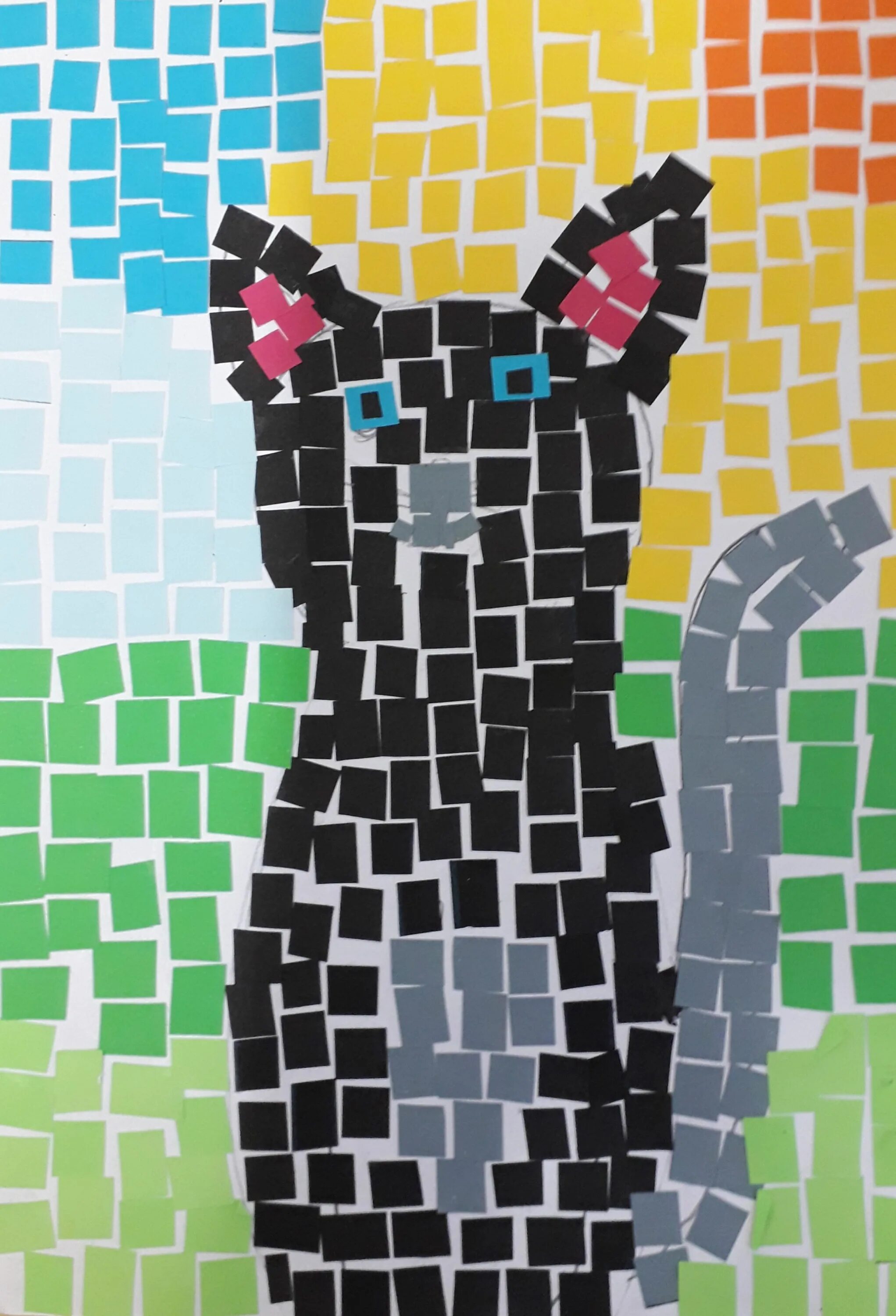 аппликация из кусочков бумаги. золотая рыбка обрывная мозаика из цветной бумаги. детская аппликация мозаика. детская аппликация мозаика. детская аппликация мозаика.