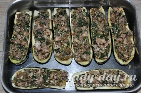 Лодочки из баклажанов с мясом
