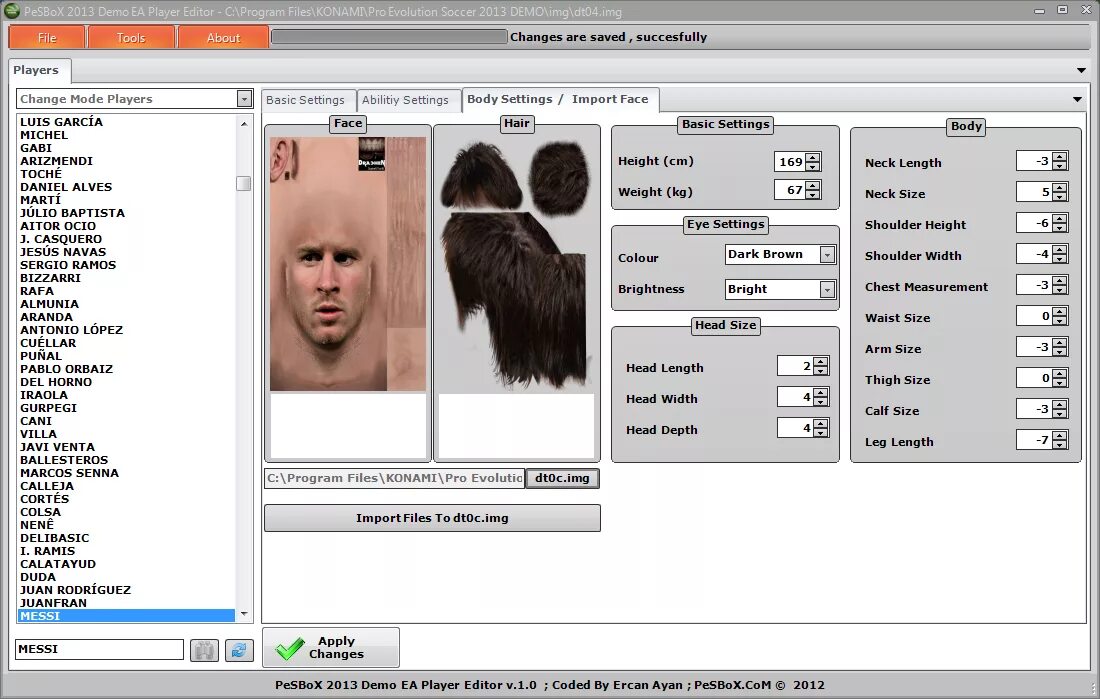 Demo player. Редактор лиц pes. pes 2013 редактор. программа demo. pes редактор формы.
