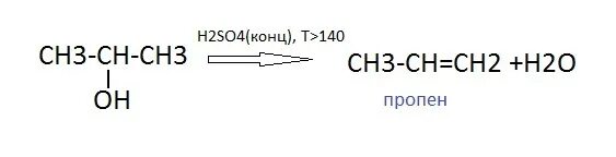 Пропанол концентрированная серная кислота