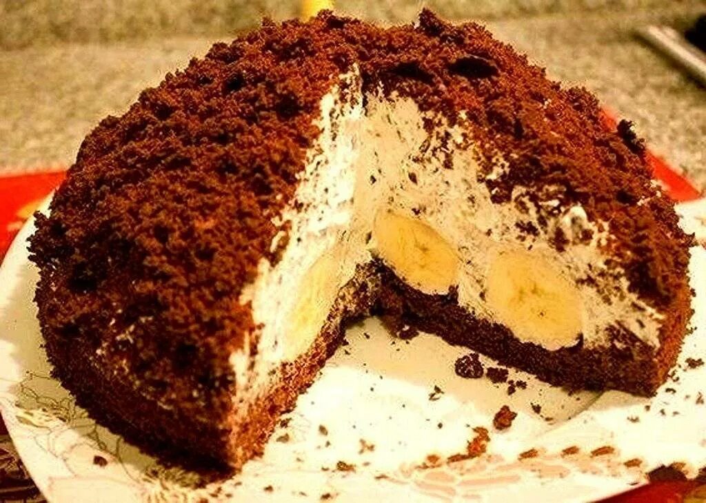 Рецепт норка крота с бананами. Торт норка крота. Торт норка крота. Рецепт норка крота с бананами. Норка крота.