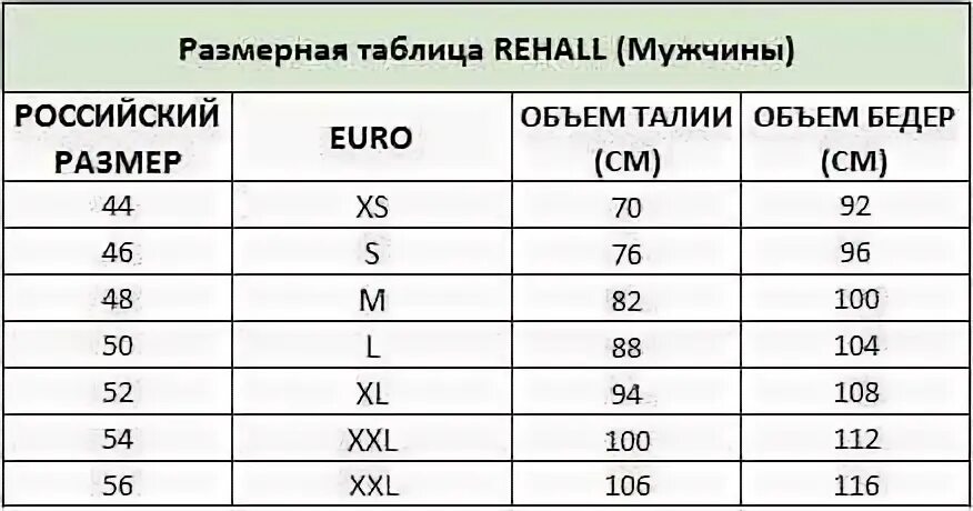 Армани размерная сетка