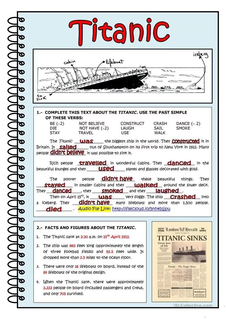 Titanic words. Titanic worksheets. titanic film worksheets. the titanic reading comprehension. text about titanic.
