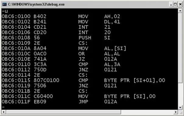 Что означает debug. Assembler для чайников. jnz ассемблер. команда debug. отладчик ассемблер.