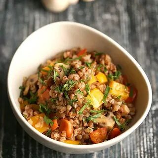 Перловка с картошкой и грибами