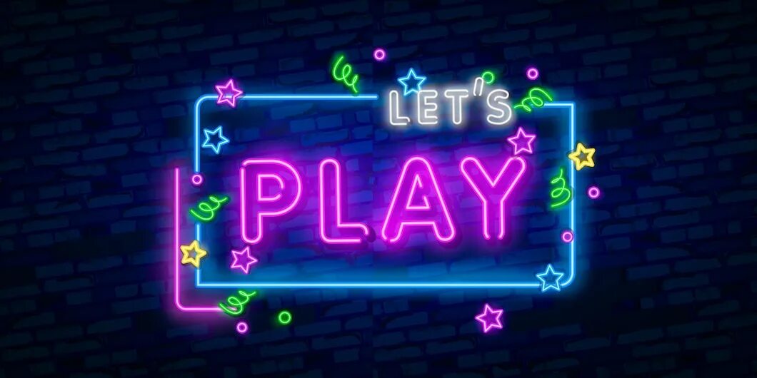 Let s play a game. Плей неон. неоновая вывеска плей. play game неон. игра lets play.