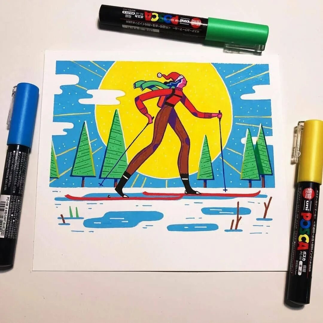 Фломастер риса. Posca маркеры art. posca markers illustration. posca markers рисунки. фломастеры поско.
