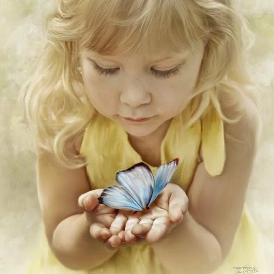 Добро картинки красивые. Девочка бабочка. Счастье в ладошках. Доброта радость.