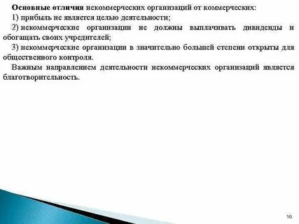Организаций не являющихся юридическими