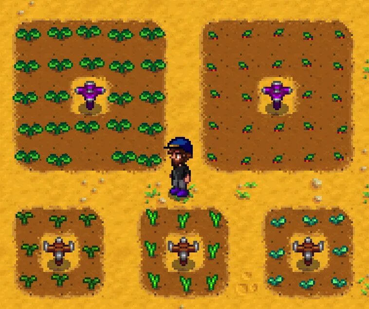 Stardew valley лейка. Stardew Valley фермы со спринклерами. Stardew Valley иридиевый спринклер радиус. Иридиевый спринклер Стардью Валлей. Спринклер Stardew Valley.