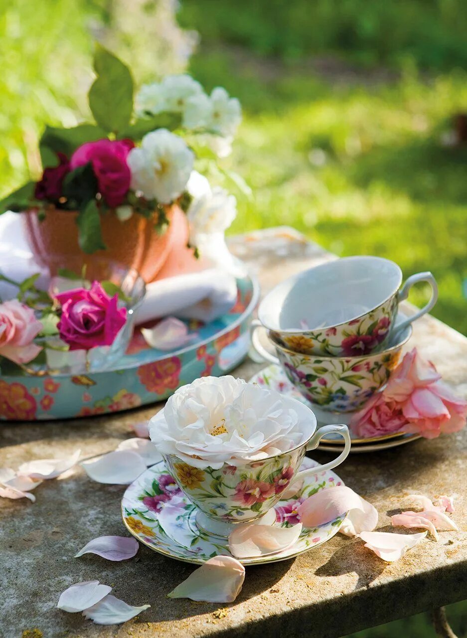 Весенний чай картинки. Чаепитие в саду. Летнее чаепитие в саду. Чаепитие на природе. Чаепитие в весеннем саду.