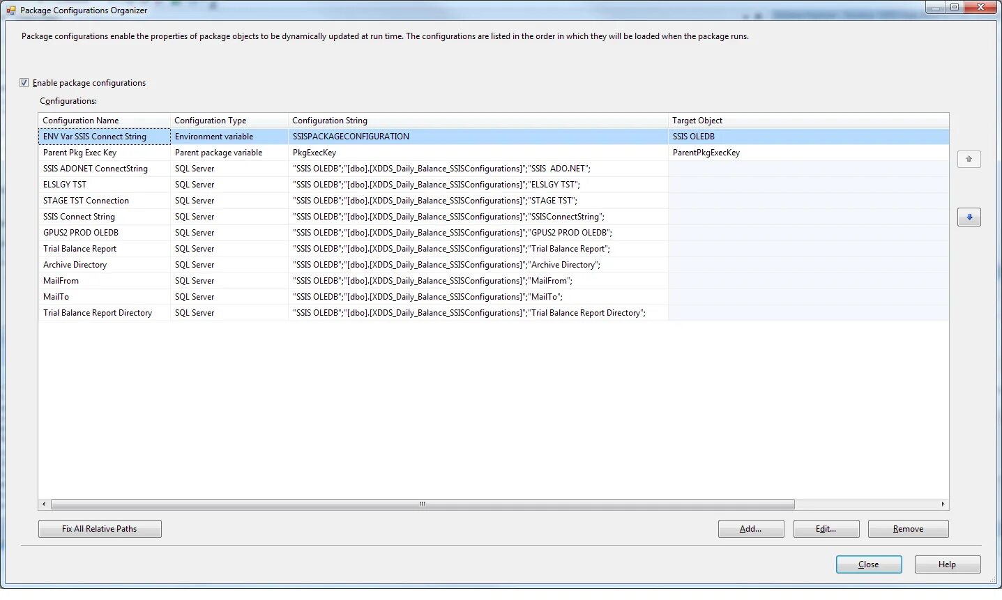 With package configure