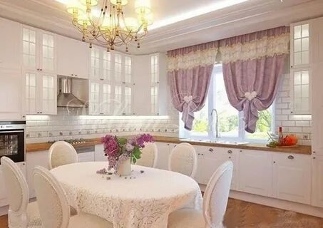 Шторы на светлую кухню