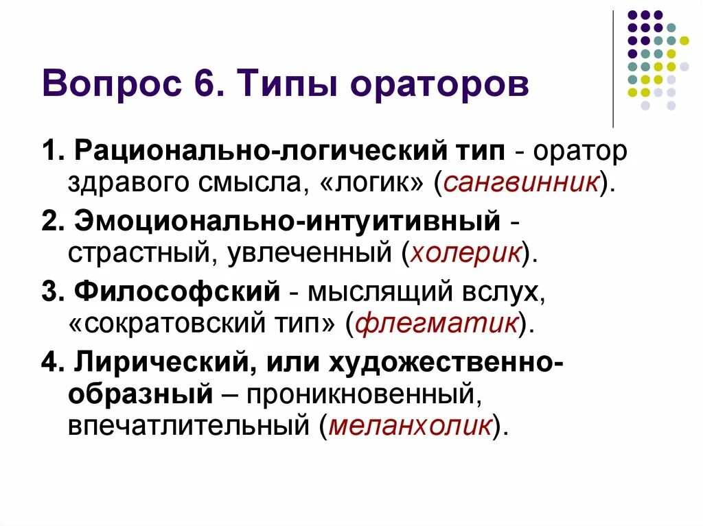 Ораторские типы