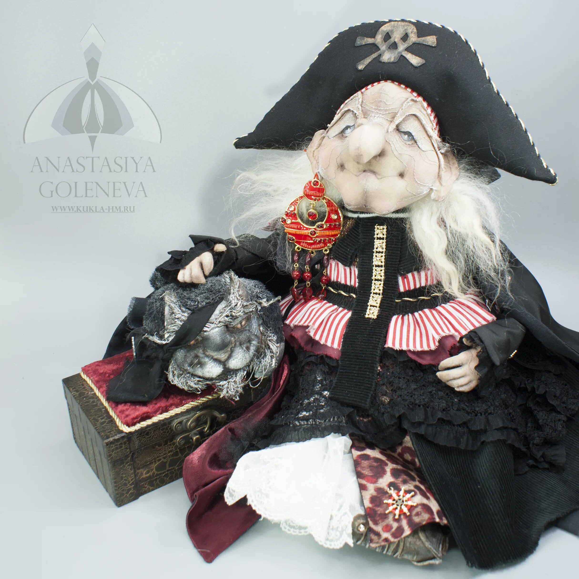 пират с трубкой. авторские куклы бабушки. бабушка пирата. старуха пират. бабушка пирата.