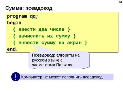 Запись алгоритмов на языке паскаль