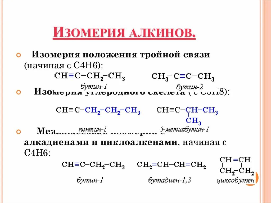 Типы реакций алкинов. Алкины виды изомерии. Алкины изомерия. Структурная изомерия Алкины. Алкины примеры.