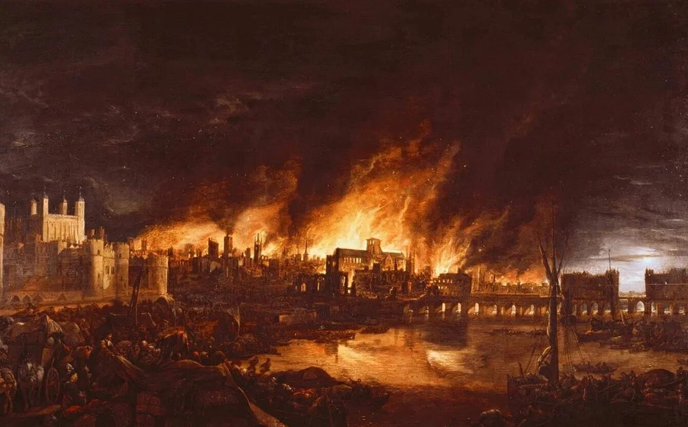 Город после пожара. 1666 Лондон Великий Лондонский пожар. Великий Лондонский пожар 1666. Великий пожар в Лондоне в 1666.