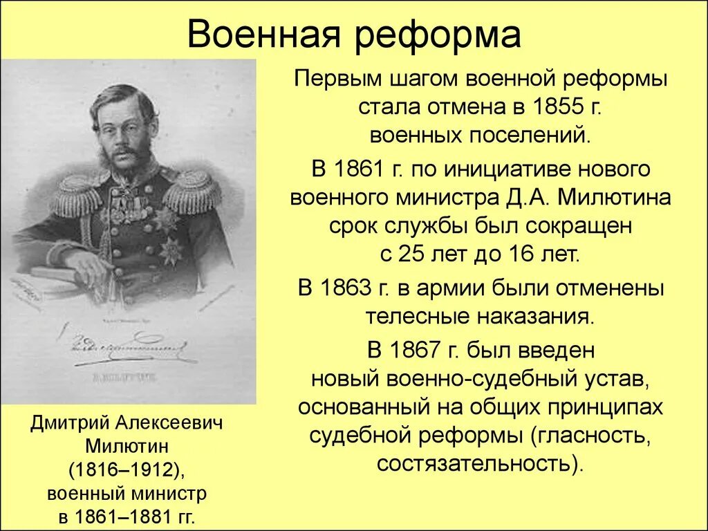 Военная реформа в России в 19 веке. Военная реформа 1860х.