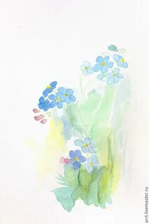 Незабудки акварелью