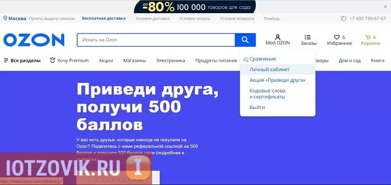 Озон интернет личный кабинет войти