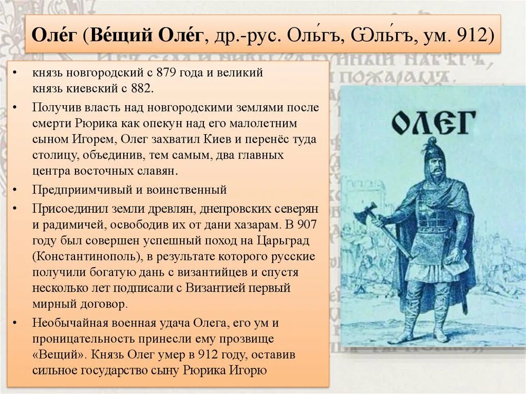Характер вещего олега