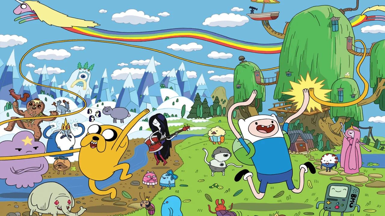 Обои на рабочий стол фин и Джейк. Обои на рабочий стол Adventure time. Время приключений фон. Обои на рабочий стол в стиле Adventure time.