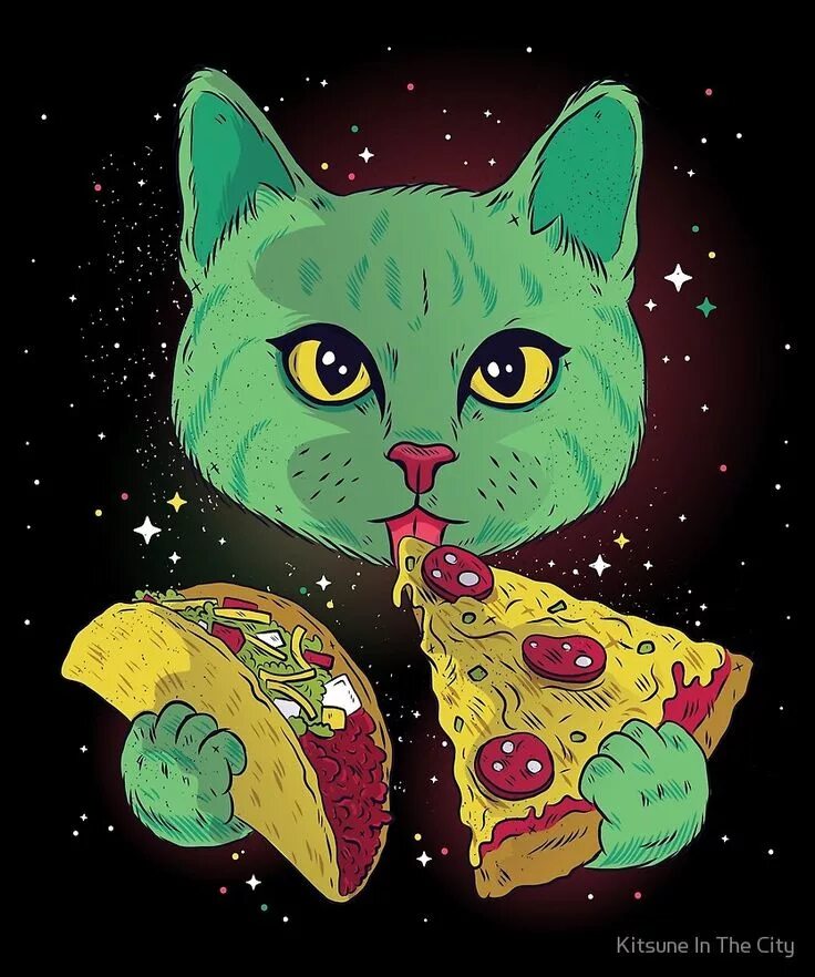 Тако кот. Космический кот. Кот и пицца. Кот в космосе. Котик с пиццей арт.