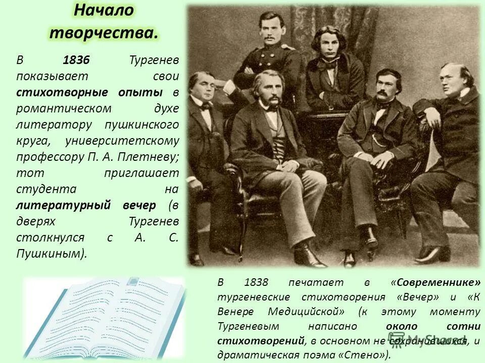 Начало творчества тургенева. Творческий путь тургенева. тургенев в 1836. тургенев творческий путь.