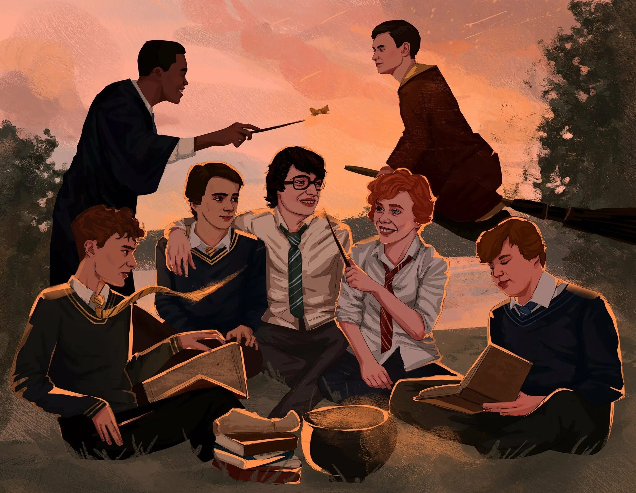 Фанфик хогвартс читают книги. Хогвартс Поттер Art. Harry Potter Хогвартс.