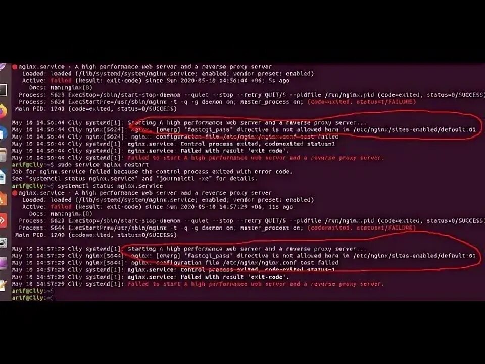 Nginx failed to start. Nginx failed to start